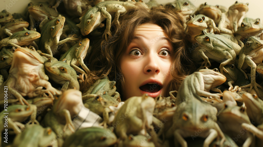 Illustration Stock ranidaphobia: an in-depth, ultra-realistic depiction ...