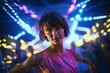 © Rudsaphon - Portrait of a beautiful girl with short hair dancing in a nightclub