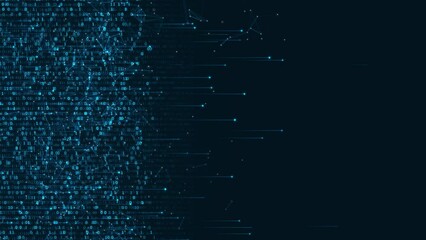 Wall Mural - blue neon line technology background. abstract application code moving in a cyberspace. data, inform