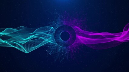 Wall Mural - abstract 4k blue shining glitter particles 4k 3d loop animation new motion background. light flare f