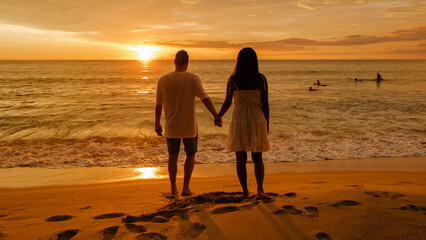 Wall Mural - Naithon beach Phuket Thailand, a famous surf spot in Phuket, Naithon beach at sunset.