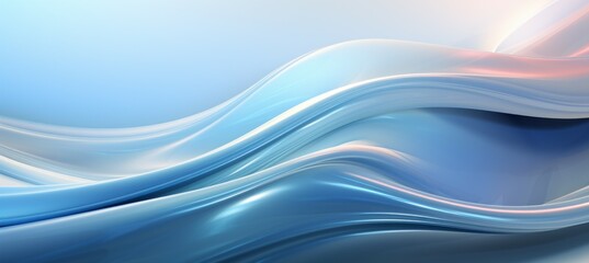 Abstract dynamic blue solid wave flow background. Generative AI technology.