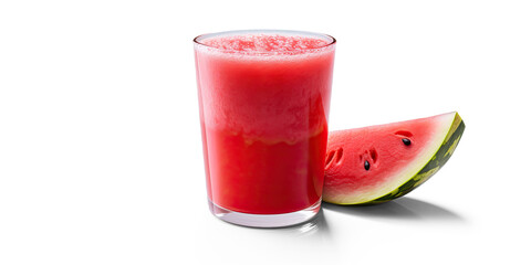 Poster - a glass of rich watermelon juice on isolate transparency background, PNG