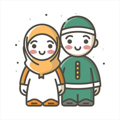 Muslim couple illustration 