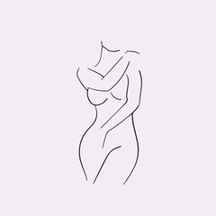 Wall Mural - Free vector hand drawn sexy girl illustration.