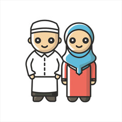 Muslim couple illustration 