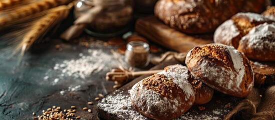 Leinwandbilder - Delicious homemade organic vegetable pie with sesame seeds and whole grain flour Healthy organic homemade baked goods. with copy space image. Place for adding text or design
