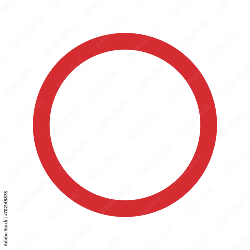blank red circle sign board isolated on transparent background. use for sign icon vector illustration