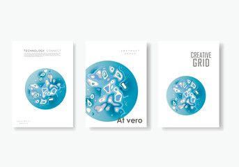 Leinwandbilder - Abstract modern graphic elements. Dynamical blue forms and sahapes. Vector banners with flowing liquid shapes