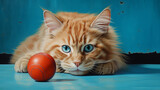 Fototapeta  - A red cat