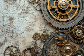 steampunk elements set against a light gray background: an overview