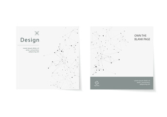 Fototapete - Abstract polygonal geometric shape. Molecule structure style with connect dots and lines. Vector brochure design. Plexus dynamic background