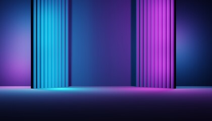 Wall Mural - 3d rendering of purple and blue abstract geometric background. scene for advertising, technology, sh