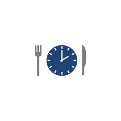 Sticker - Lunch time icon isolated on white background