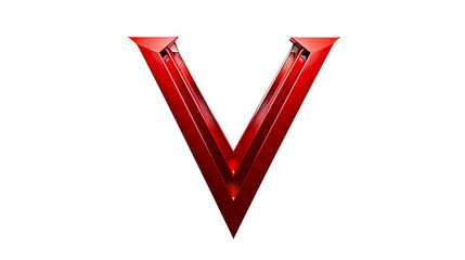 3d red letter V