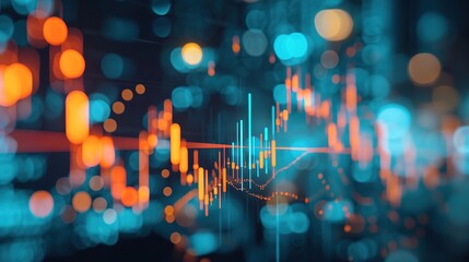 Wall Mural - global business growth graph stock financial success market chart on digital investment strategy exc