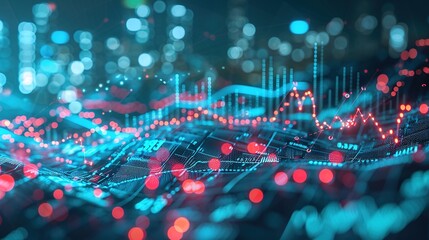 Wall Mural - global business growth graph stock financial success market chart on digital investment strategy exc