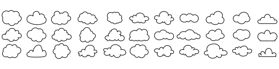 Wall Mural - Toy cloud icon vector set. Baby clouds illustration sign collection. Cloud symbol or logo.