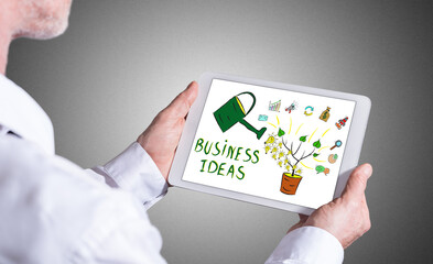 Canvas Print - Business ideas concept on a tablet