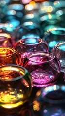 Wall Mural - bright abstract background with glass lenses of different colors. dynamic and visual background
