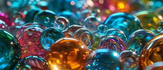 Wall Mural - bright abstract background with glass lenses of different colors. dynamic and visual background