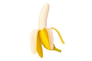 Wall Mural - Fresh raw yellow banana isolated.