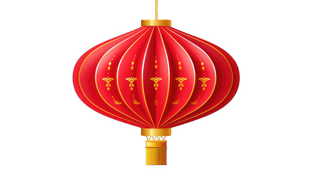 elegant oriental lantern with tassel decoration, isolated on transparent background. high-quality image for festival graphics and asian-themed event invitations