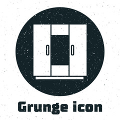 Poster - Grunge Wardrobe icon isolated on white background. Monochrome vintage drawing. Vector