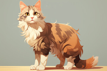 Poster - Adorable pixel art of a cat in 8-bit style, combining retro aesthetics with contemporary design.