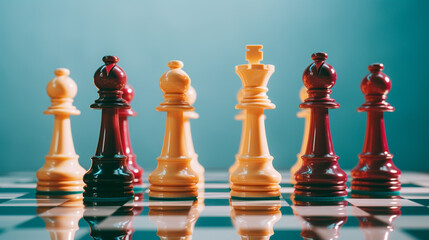 Poster - Pixel art representation of chess pieces, bringing a touch of retro aesthetics to the classic game.