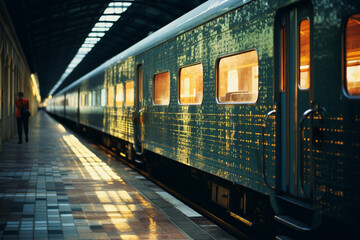 Aufkleber - Pixelated image of a retro train, evoking the golden age of locomotives with pixel graphics.