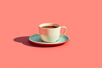 Leinwandbilder - A sleek and minimalistic pixel art representation of a coffee cup, blending retro aesthetics with modern simplicity.