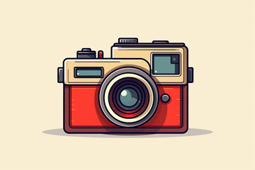Aufkleber - A minimalistic pixel art rendition of a retro camera, fusing classic design with clean and contemporary lines.