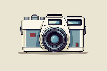 Aufkleber - A minimalistic pixel art rendition of a retro camera, fusing classic design with clean and contemporary lines.