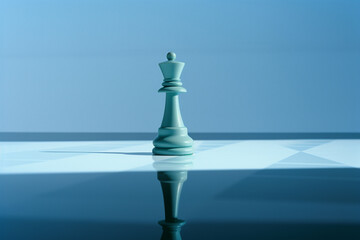 Fototapete - Clean and simple pixel art of a chess piece, highlighting the elegance of minimalist design.