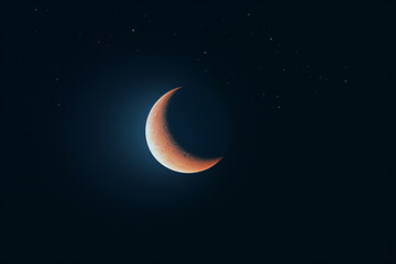 Leinwandbilder - A simple and elegant pixel art depiction of a crescent moon, capturing the beauty of the night sky with minimalism.