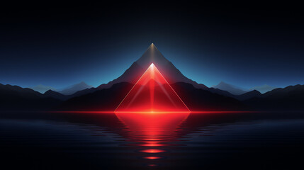 Fototapete - Clean and minimal pixel art featuring an abstract triangle wave, showcasing simplicity and visual intrigue.