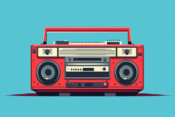 Leinwandbilder - A minimalist pixel art representation of a retro boombox, focusing on simplicity in audio technology. 3
