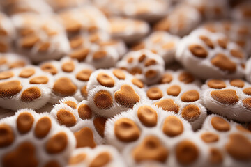 Leinwandbilder - Delicate and endearing close-up of hamster paw prints on bedding, showcasing the intricacies of smaller pet tracks.