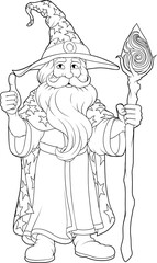 Wall Mural - Wizard Merlin Cartoon Beard Magician Man Character