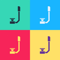 Poster - Pop art Snorkel icon isolated on color background. Diving underwater equipment.  Vector