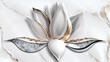 Tapeta, biały kwiat magnolia, abstrakcyjny wzór kwiatowy.. Generative AI