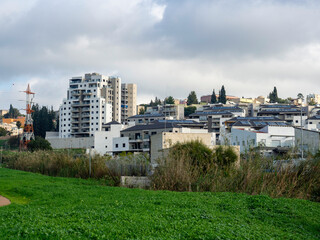 Canvas Print -  View of the city of Migdal Ha Emek, Migdal Haemek in northern Israel