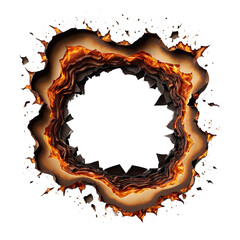 Realistic Vector of a Burnt Hole in Paper On transparent background PNG file