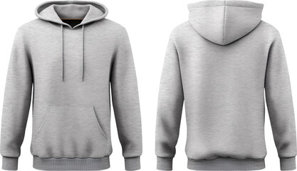 gray hoodie sweater mockup front and back view