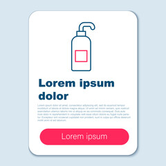 Canvas Print - Line Bottle of liquid antibacterial soap with dispenser icon isolated on grey background. Antiseptic. Disinfection, hygiene, skin care. Colorful outline concept. Vector