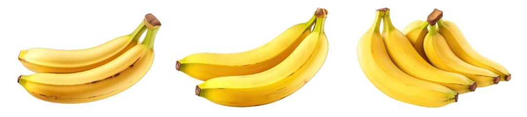 Wall Mural - Collection of PNG. Banana isolated on a transparent background.
