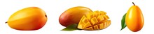 Collection Of PNG. Mango Isolated On A Transparent Background.