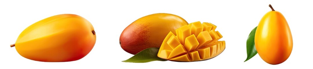 Wall Mural - Collection of PNG. Mango isolated on a transparent background.