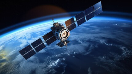 satellites orbiting the earth in outer space, future information technology advances.